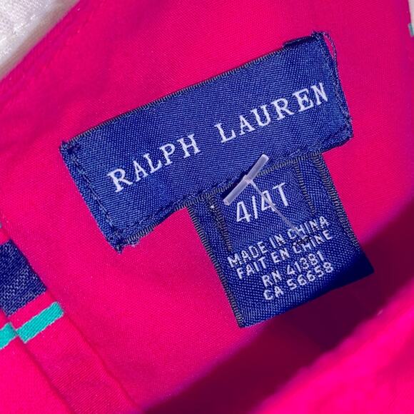 Ralph Lauren $150 Blue Label size 4T Hot Pink & Navy Stripes Formal Dress EUC - Picture 13 of 15